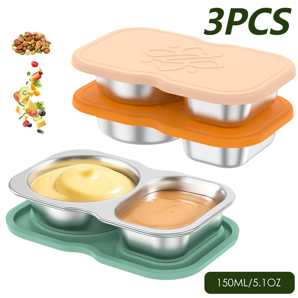Snack Container Travel - Conjunto de 3 Recipientes de Aço