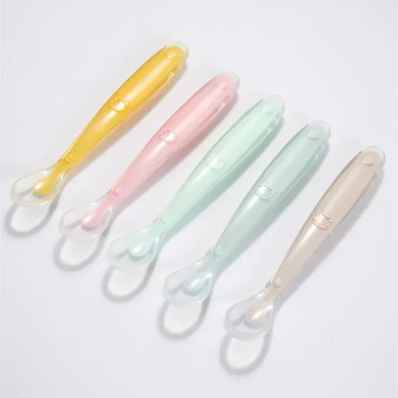 Baby Food Lunch - Colher de silicone macio para bebês,