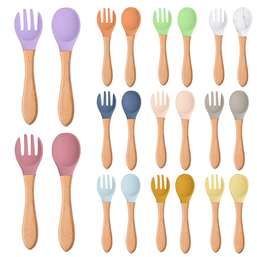 Baby Food Lunch - 2 pçs/set bebê colher de silicone