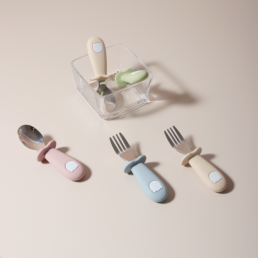 Colher e Garfo de Silicone em  - Baby Food Lunch avaliação e preço