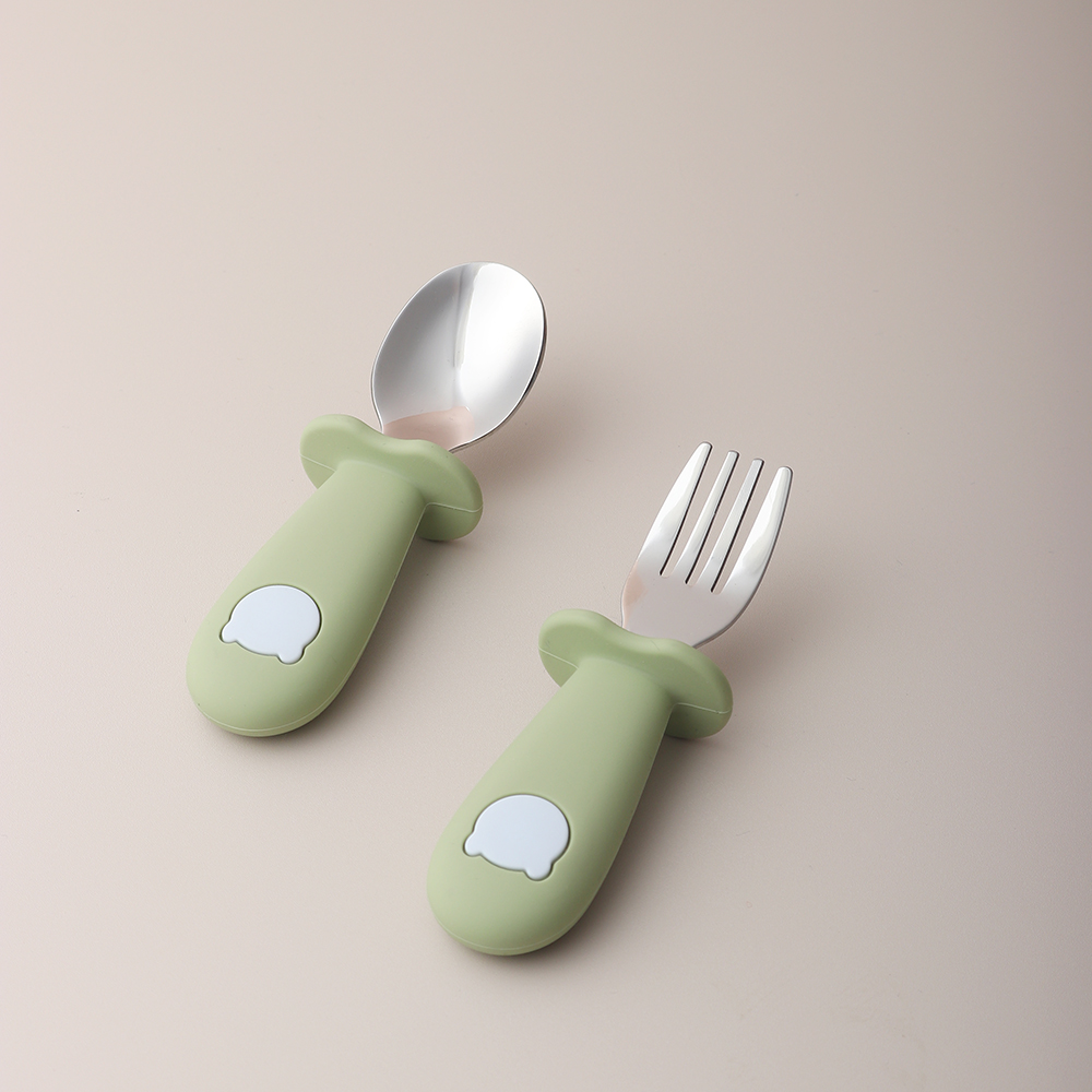 Colher e Garfo de Silicone em  - Baby Food Lunch avaliação e preço