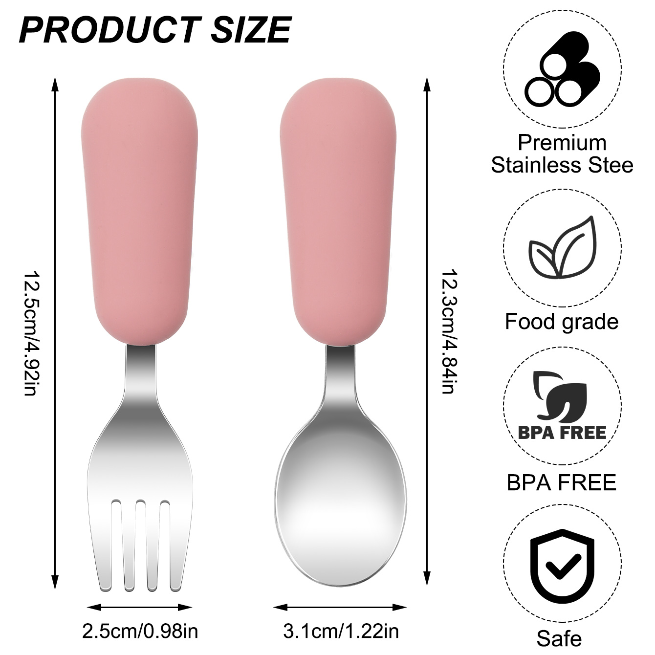 Cor crianças 2 pçs garfo colhe - Baby Food Lunch avaliação e preço