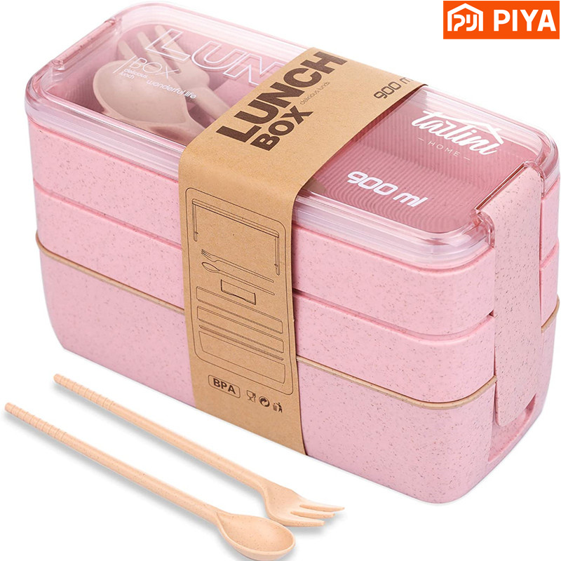 Portátil Trigo Palha Bento Box - Snack Container Travel avaliação e preço