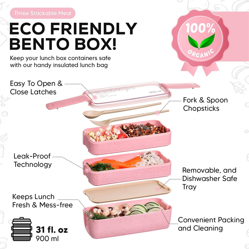 Portátil Trigo Palha Bento Box - Snack Container Travel avaliação e preço