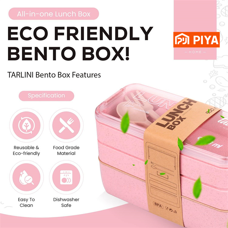 Portátil Trigo Palha Bento Box - Snack Container Travel avaliação e preço