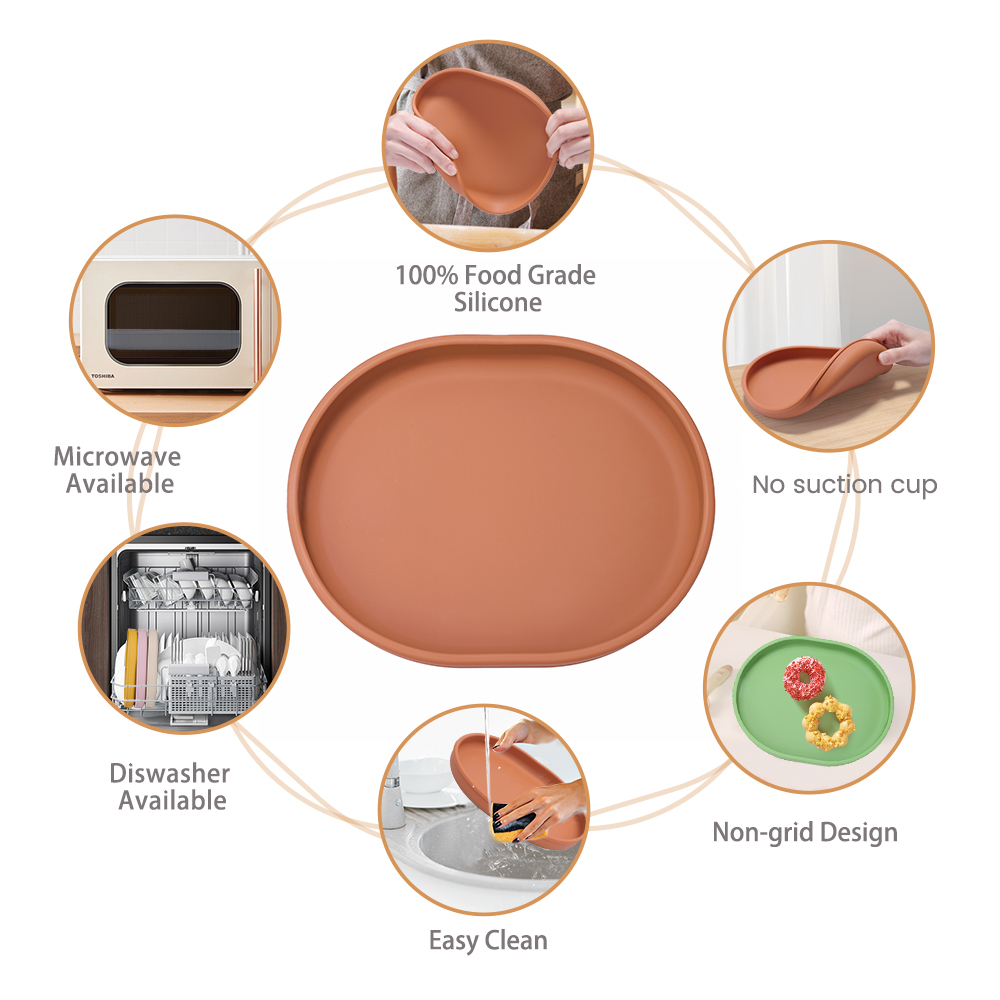 Bebê seguro silicone placa de  - Baby Food Chart avaliação e preço